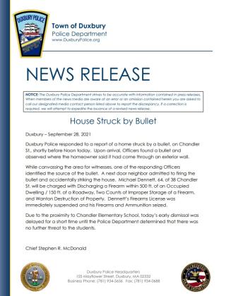 House Struck By Bullet