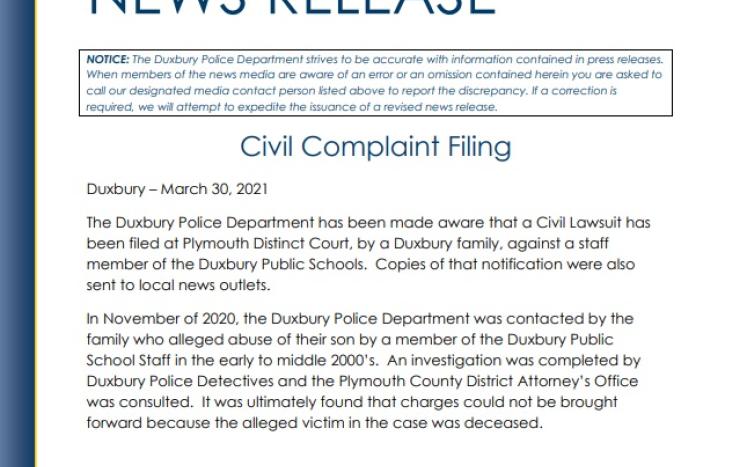 Civil Complaint Filing